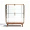 Vetrina in legno e vetro con ripiani regolabili 80 x 40 x 150cm