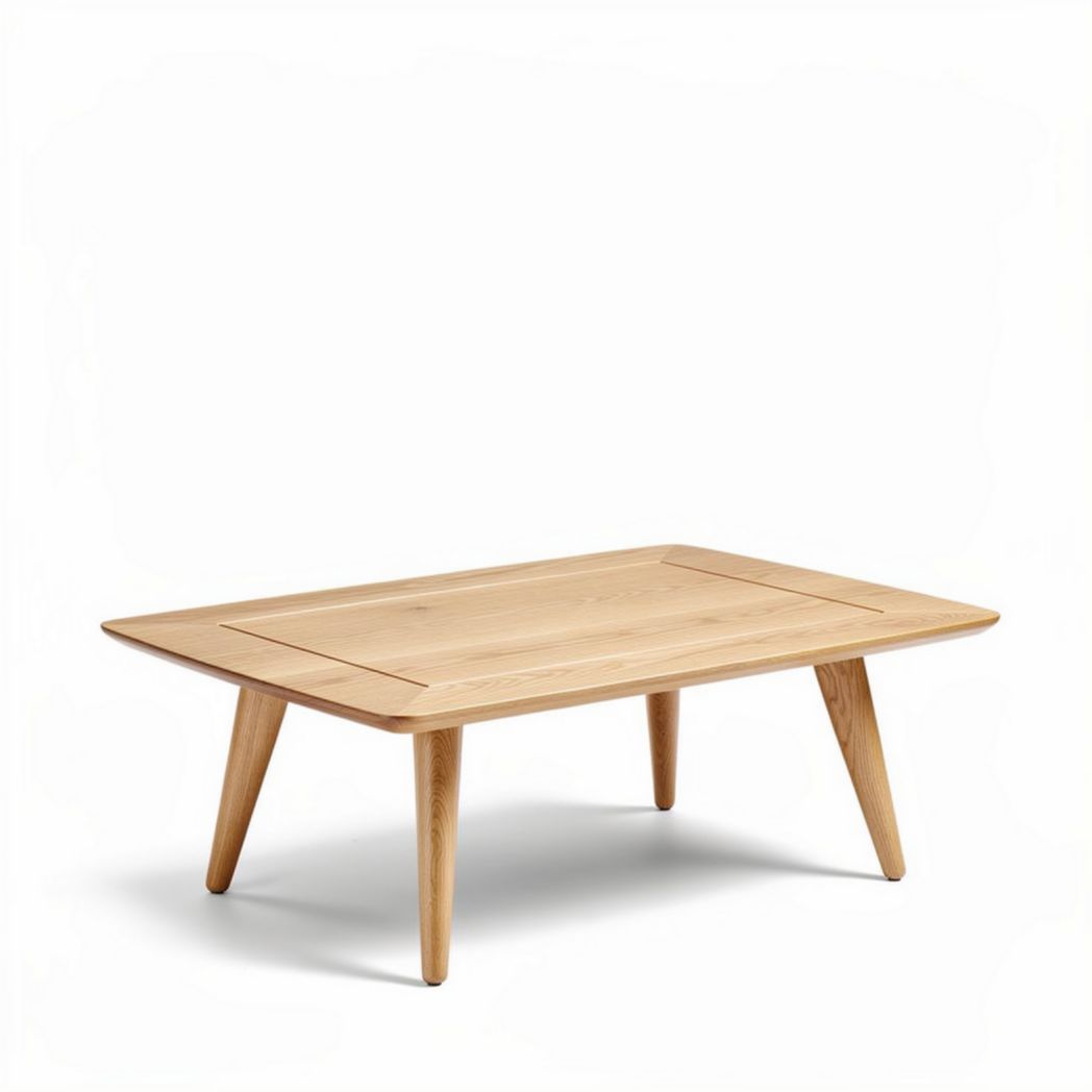 Tavolino da caffè rettangolare in legno di rovere 120 x 80 x 45cm