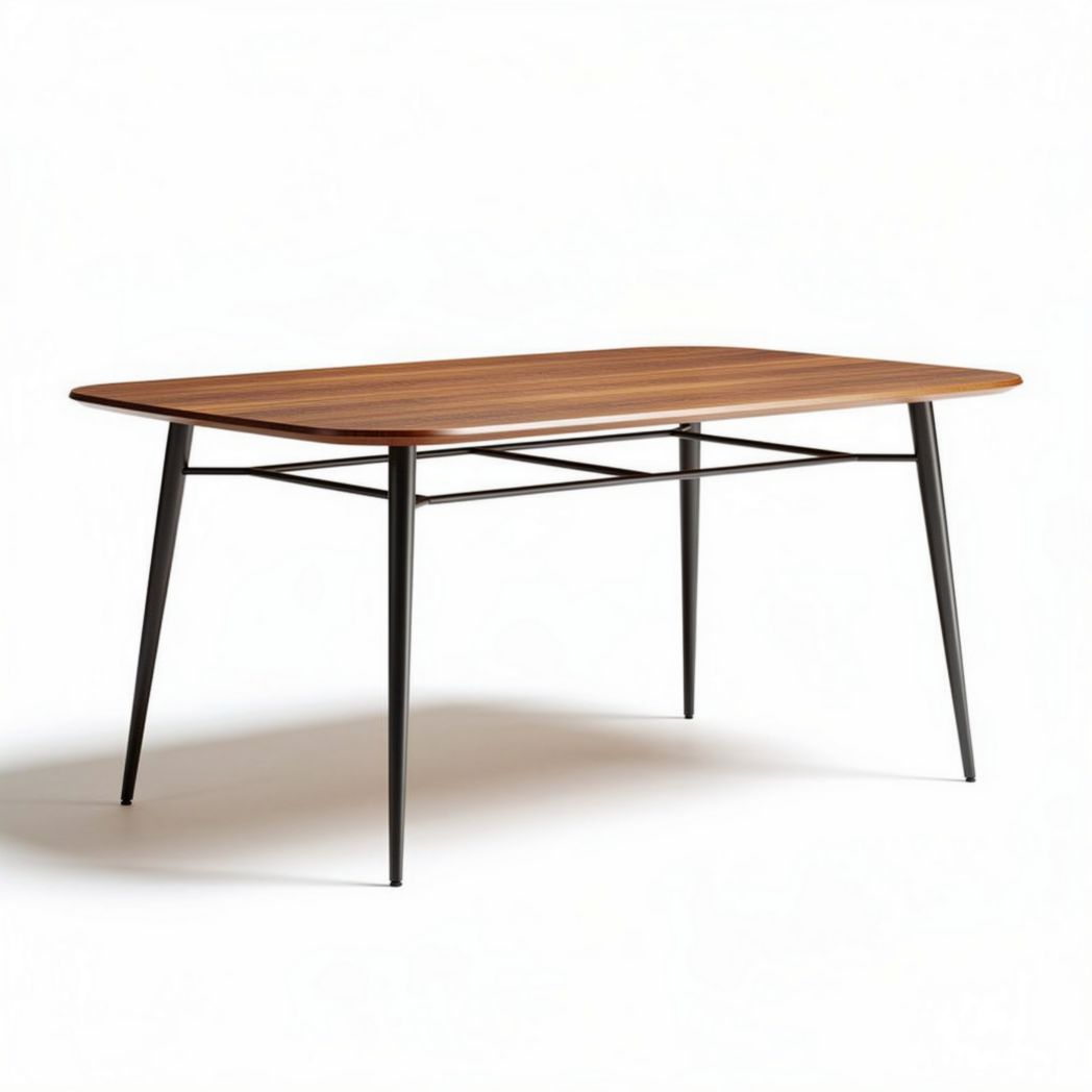 Tavolo rettangolare in legno e metallo con dimensioni 150 x 75 x 75cm