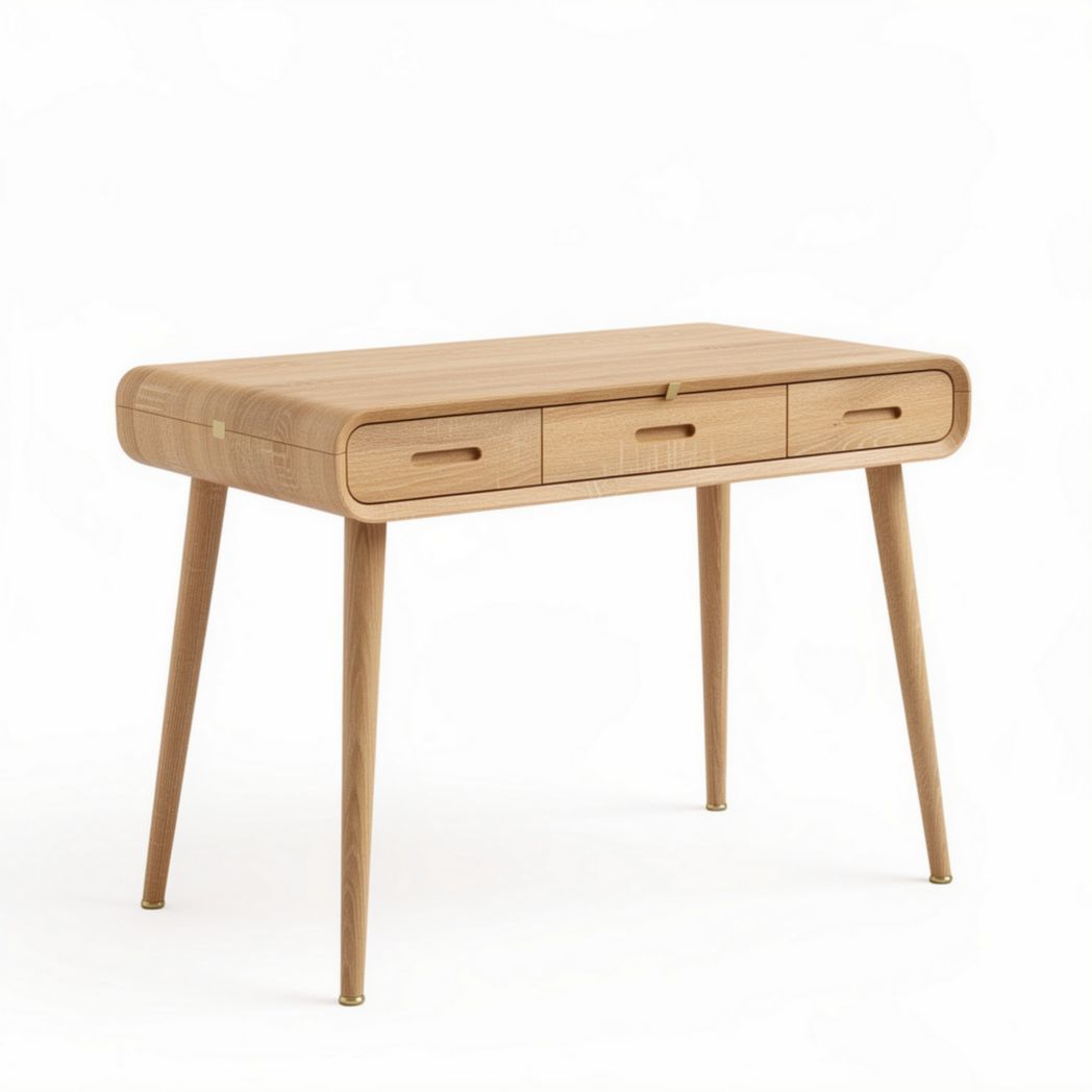 Scrivania in legno di rovere con tre cassetti dimensioni 120 x 60 x 75cm