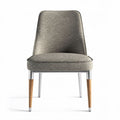 Sedia moderna in tessuto grigio con gambe in metallo e legno 45 x 50 x 80cm