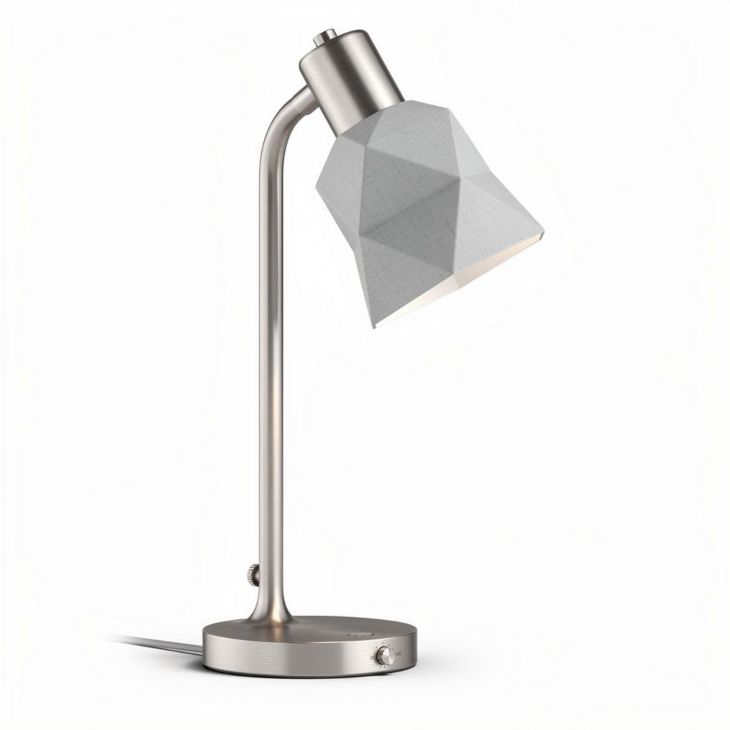 Lampada da tavolo in metallo con paralume in cemento dimensioni 20 x 15 x 40cm